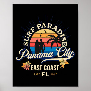 Vintage Panama City Retro Surfen Strand Surf Wear Poster