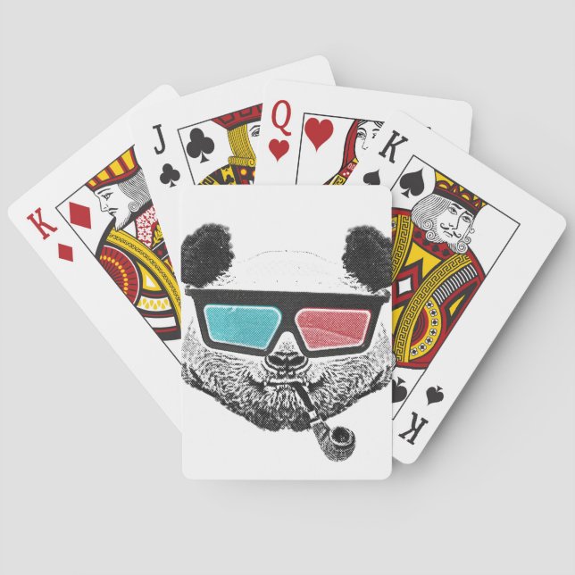 Vintage Panda 3-D-Brille Spielkarten (Rückseite)