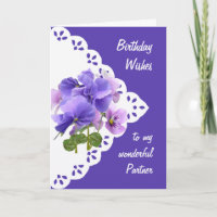 Vintage Pansy Blume Partner Geburtstagkarte