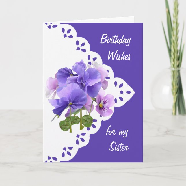 Vintage Pansy Blume Schwiegerministerin Geburtstag Karte (Vorderseite)