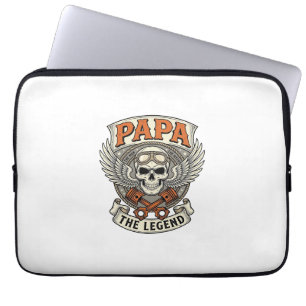 Vintage-Papa-Biker-Totenkopf-Legende Laptopschutzhülle