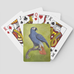 Vintage Papagei-Illustration von tropischen Vögeln Spielkarten