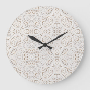 Vintage paper lace  große wanduhr