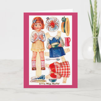 Vintage Paperdoll kleine Grußkarte Fräuleins Karte