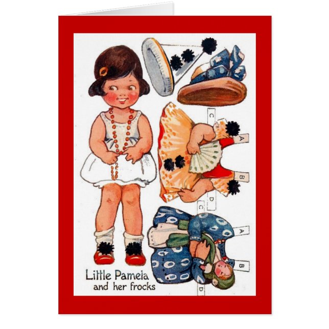 Vintage Paperdoll kleines Mädchen-Pamela-Karte (Vorne)
