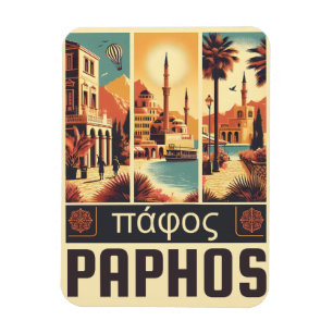 Vintage Paphos-Stadt, Zypern-Urlaubsgeschenk Anden Magnet