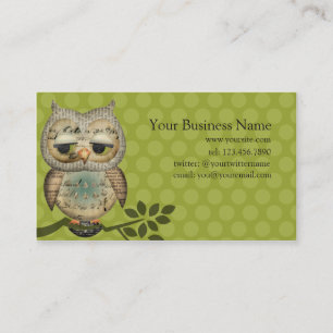 Vintage Papier Eulen Visitenkarten Visitenkarte