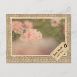 Vintage Papier-Rahmen-Reise-Tag Herbst Rose Burlap Postkarte