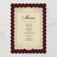 Vintage Papier-Spitze-Burgunder-Hochzeit
