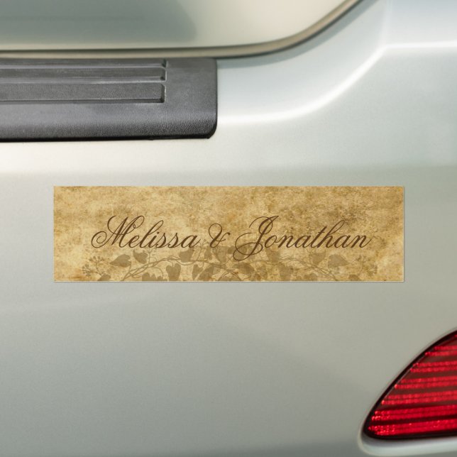 Vintage Papierbräuner Hochzeit einmal Autoaufkleber (Auf Auto)