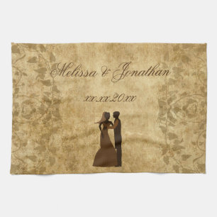 Vintage Papierbräuner Hochzeit einmal Handtuch