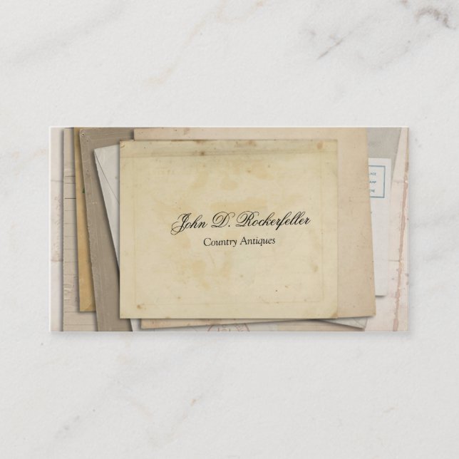 Vintage Papiereintagsfliege-Antiken Visitenkarte (Vorderseite)