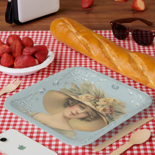 Vintage Papierplatte Pappteller (Picknick)