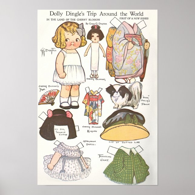 Vintage Papierpuppe Poster (Vorne)