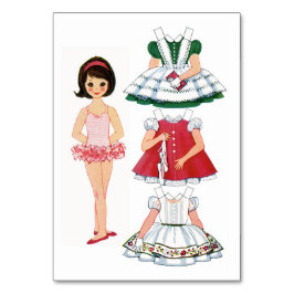 Vintage Papierpuppe Tischnummer