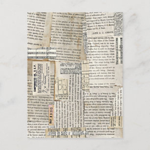 Vintage-Papierschnipsel - Vertikal Postkarte
