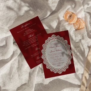 Vintage-Papierspitzen-Doily - Komplette Hochzeit  Einladung