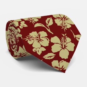 Vintage Pareau hawaiische Hibiskus-Krawatten Krawatte
