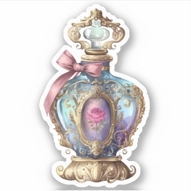 Vintage Parfüm-Flasche Aufkleber (Vorderseite)