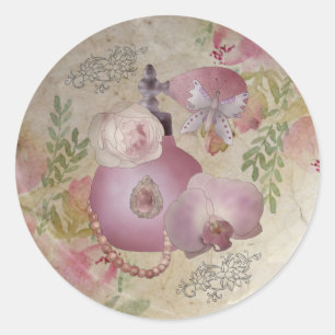 Vintage Parfüm  Runder Aufkleber