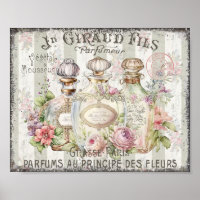Vintage Parfümflaschen Rose Französisches Script P