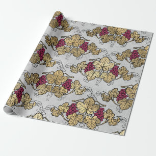 Vintage Paris Bordeaux und Gold Wein Thema Geschenkpapier