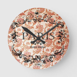 Vintage Paris Damask Runde Wanduhr