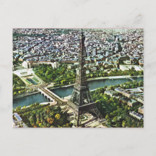 Vintage Paris, Eiffel Tower Postkarte