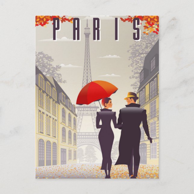 Vintage Paris-Eiffelturm-Architektur - Frankreich Postkarte (Vorderseite)