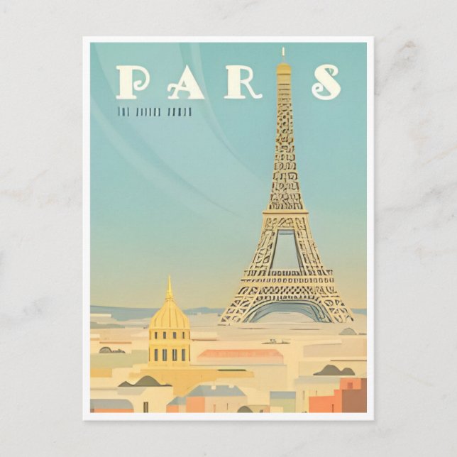 Vintage Paris-Eiffelturm-Architektur - Frankreich Postkarte (Vorderseite)