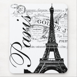 Vintage Paris & Eiffelturm Etikett Mousepad