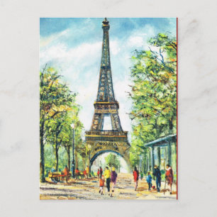 Vintage Paris, Eiffelturm Postkarte