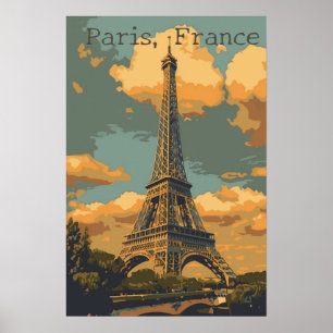 Vintage Paris: Eiffelturm-Reiseposter Poster