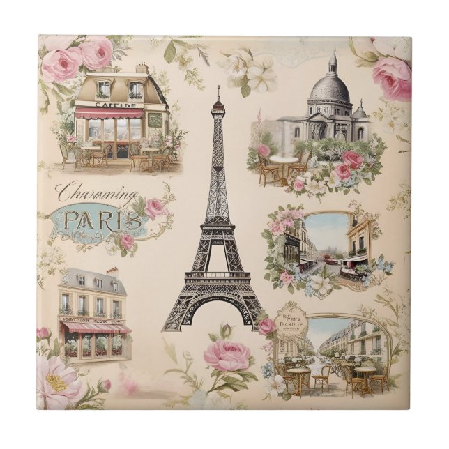 Vintage Paris Fliese (Vorderseite)