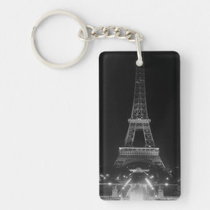 Vintage Paris Fontains Tour Eiffel nuit