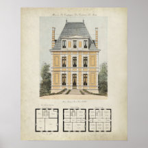 Vintage Paris France Architecture Drawing no. 3