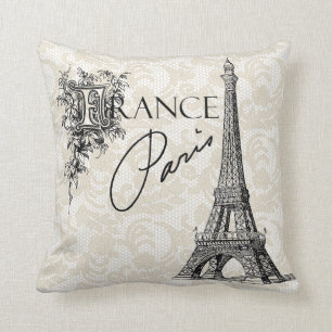 Vintage Paris Frankreich Eiffelturm Kissen