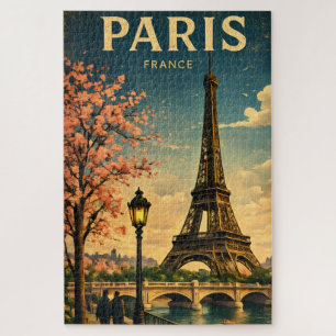 Vintage Paris Frankreich Reiseplakat Puzzle