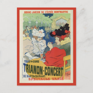 Vintage Paris-Garten Trianon Konzertanzeige Postkarte