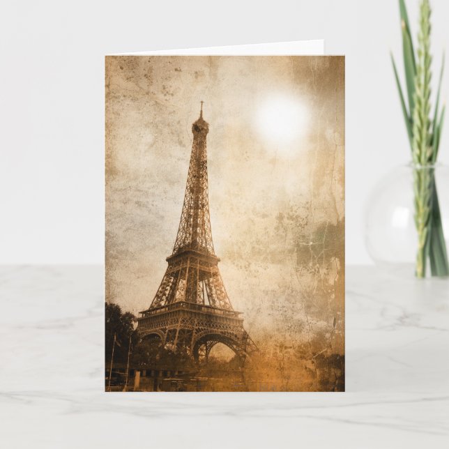 Vintage Paris-Grußkarte Karte (Vorderseite)
