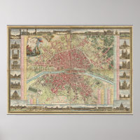 Vintage Paris-Karte
