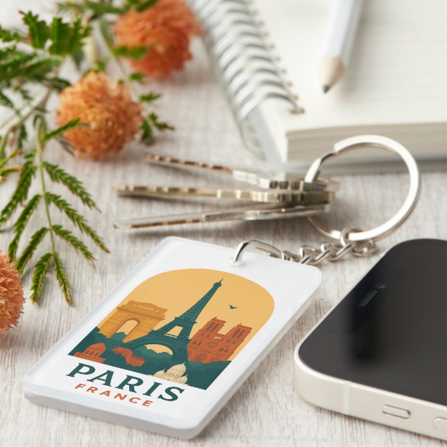 Vintage Paris Keychain – French Cathedral Retro (Devant droit)