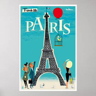 Vintage Paris Kunst Frankreich Reiseplakat Retro Poster