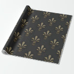 Vintage Paris-Lilie in Black and Gold Geschenkpapier<br><div class="desc">Graues, schwarzes und goldfarbenes Paris für Vintages Lilie-Packpapier.</div>
