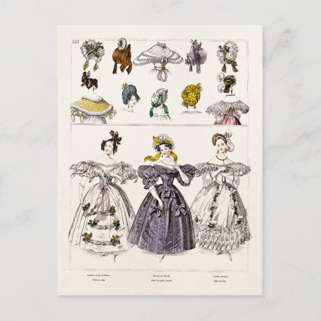 Vintage Paris-Mode der 1800er Jahre - französische Postkarte (Vorderseite)