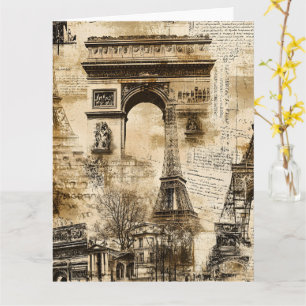 Vintage Paris Muster – Eiffelturm-Homedekor Karte