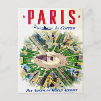 Vintage Paris Pan American Werbung Postkarte
