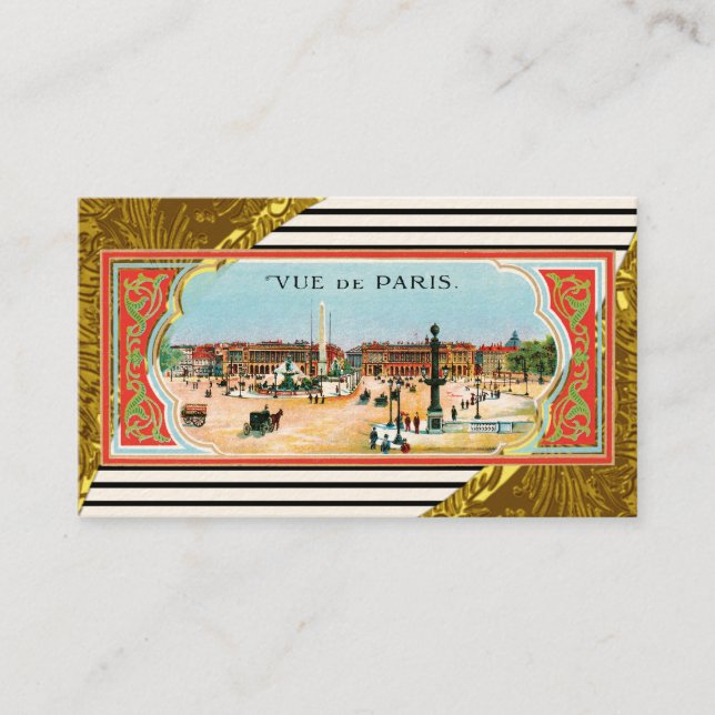 Vintage Paris-Plakat-Geschäfts-Karte Visitenkarte (Vorderseite)