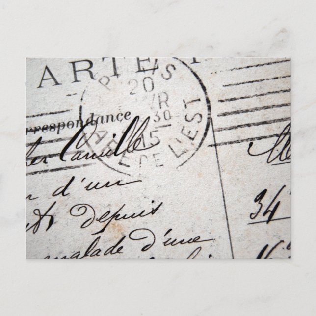 Vintage Paris Post Card, Cher Camille... Postkarte (Vorderseite)