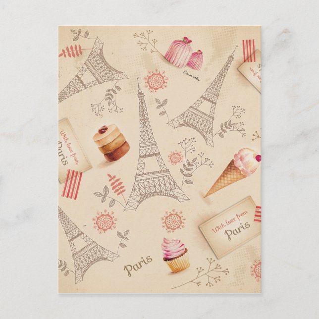 Vintage Paris Postkarte (Vorderseite)